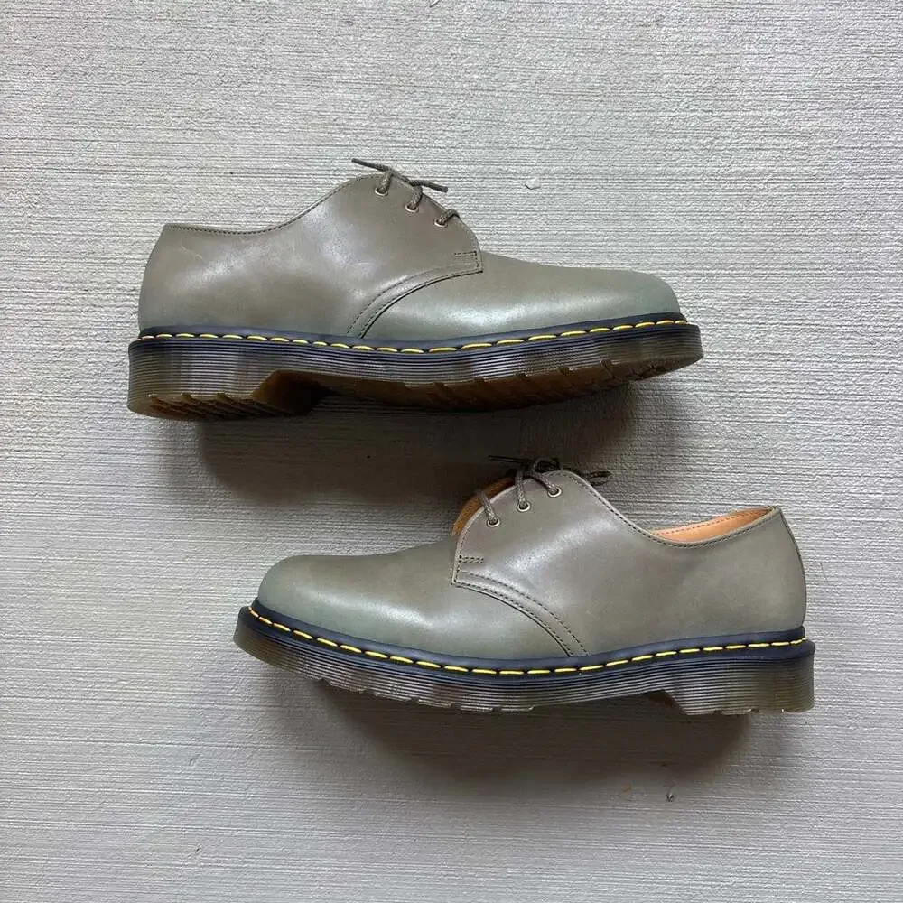 BRAND NEW Dr. Martens 1461 Carrara Leather Oxford Shoes in Olive